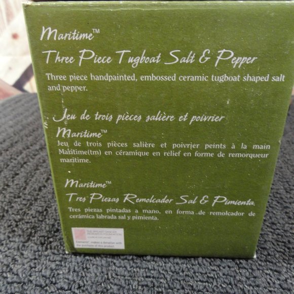 Coastal Elements Tug boat Salt & Pepper set~NIP~Detailed nautical theme~ - Picture 5 of 5